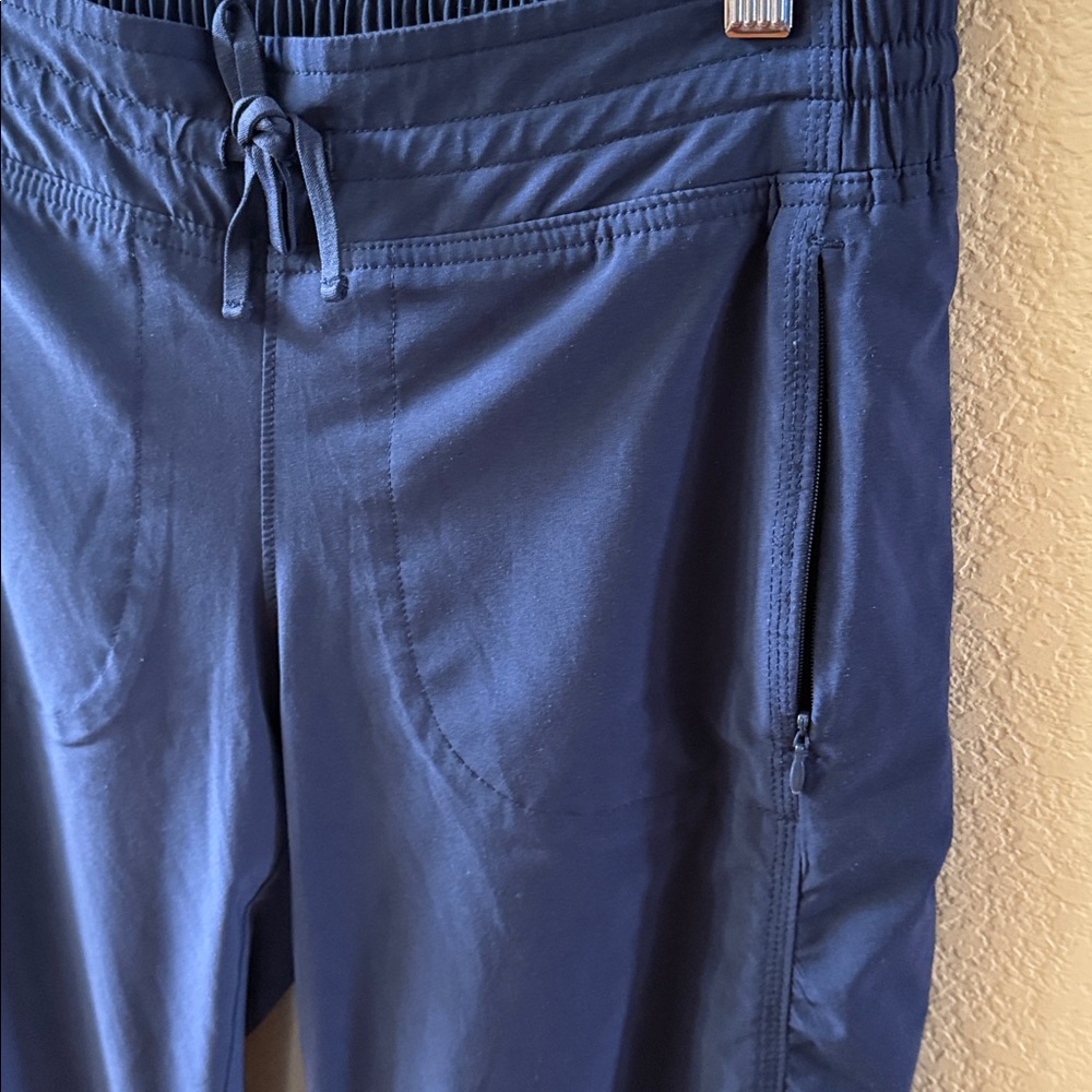 Athleta Navy Blue Fleece Lined Joggers Pants - Picture 2 of 5